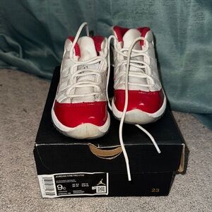 Jordan Kids Red and White Retro Sneakers